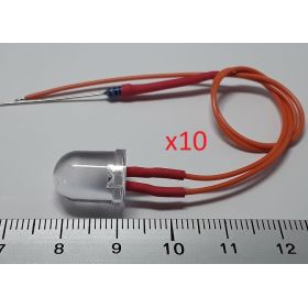 12V LED Diode 10mm, Orange