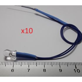 Led 5mm effet bougie bleu - par sachet de 10