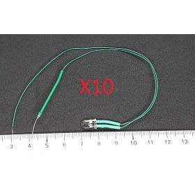 Led 5mm effet bougie Verte - par sachet de 10