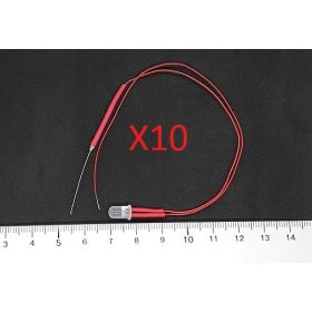 Led 5mm effet bougie rouge diffusante opaque - Par sachet de 10