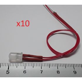 Led 5mm effet bougie rouge opaque - par sachet de 10