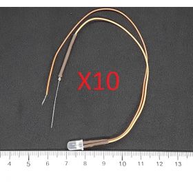 Led 5mm effet bougie orange diffusante opaque - par sachet de 10