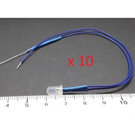 Led 5mm effet bougie bleue opaque x10