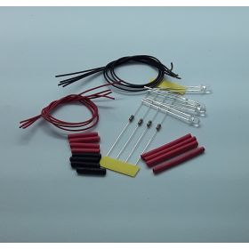 Led 3mm non câblées par 4 effet bougie rouge