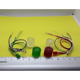 Kit fanal feux de navigation 15x15mm et 4 leds cylindrique câblées