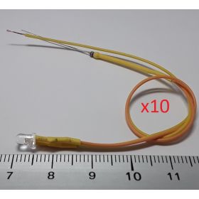 Led 3mm couleur pastel pêche - par sachet de 10