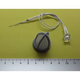 Kit globe avec protection gris 20x20mm et led blanc froid câblée