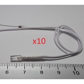 Led tube cylindrique 3mm long blanc - par sachet de 10