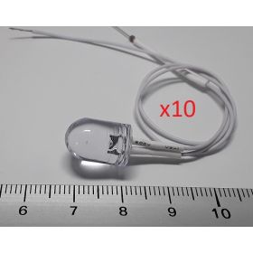 Led 10mm blanc - par sachet de 10