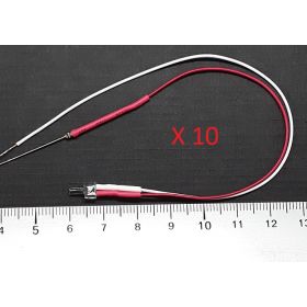 Canon Long 2mm Blanc/rouge - Par sachet de 10 spécial Locomotive