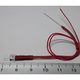 S874-5 pièces LED 2mm rouge diffuse avec Câble pour 12-19v fini branché voyants 