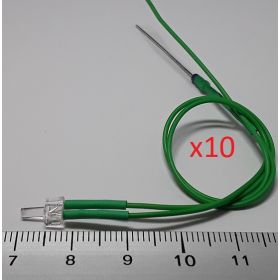 Led canon long 2mm clignotante vert - par sachet de 10