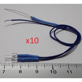Led canon long 2mm clignotante bleu - par sachet de 10