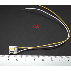 Micro led sur platine 12 volts blanc chaud - par sachet de 10