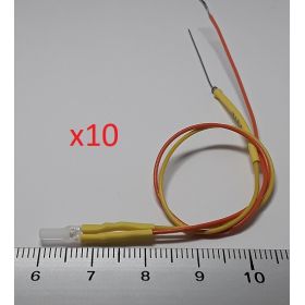 Led 2mm carré jaune ambre - par sachet de 10