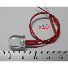 Led 10mm rouge - par sachet de 10