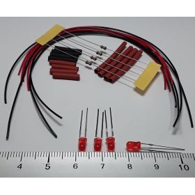 Led 3mm rouge diffusant à câbler - par sachet de 4